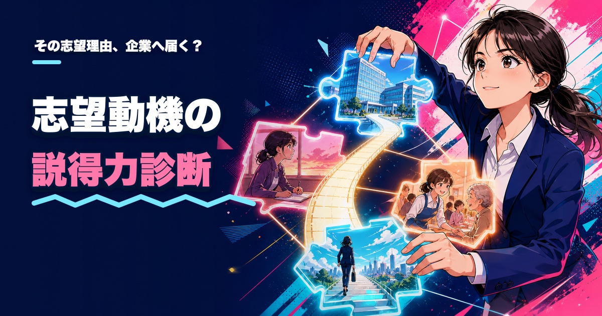志望動機の説得力診断｜その志望理由、企業へ届く？のアイキャッチ