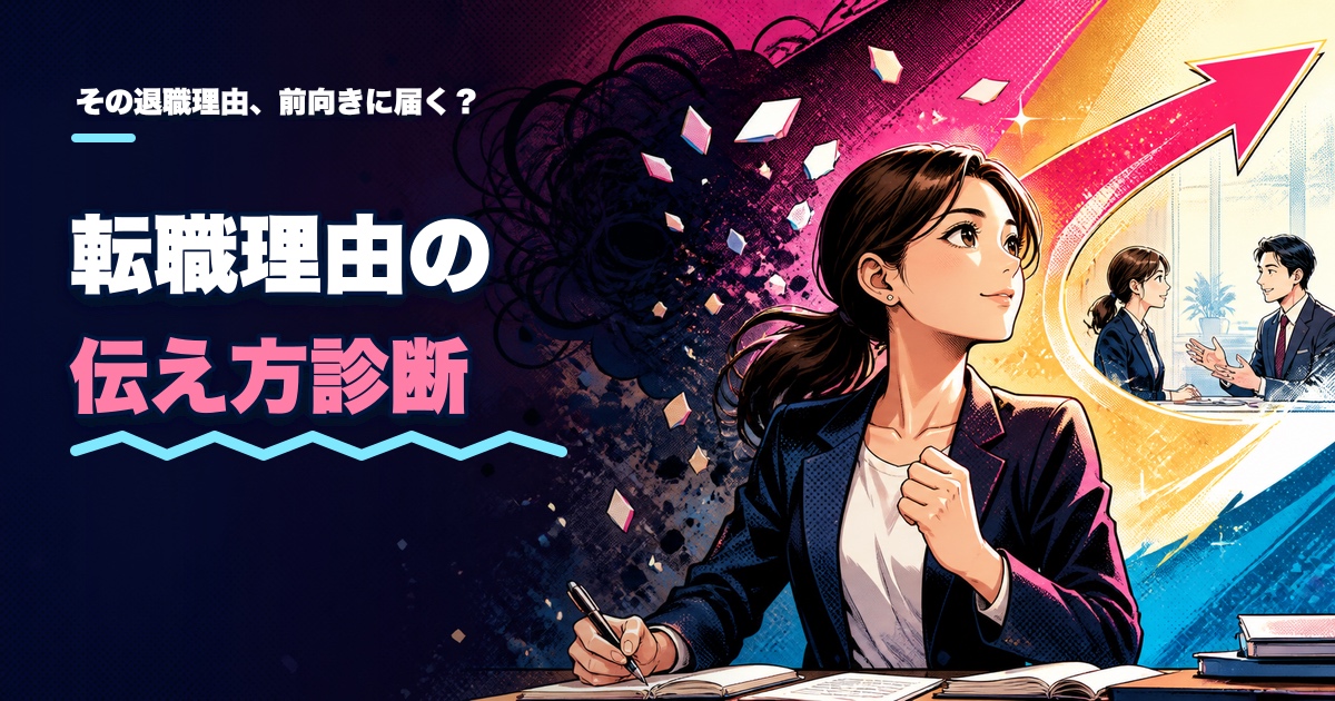 転職理由の伝え方診断｜その退職理由、前向きに届く？のアイキャッチ