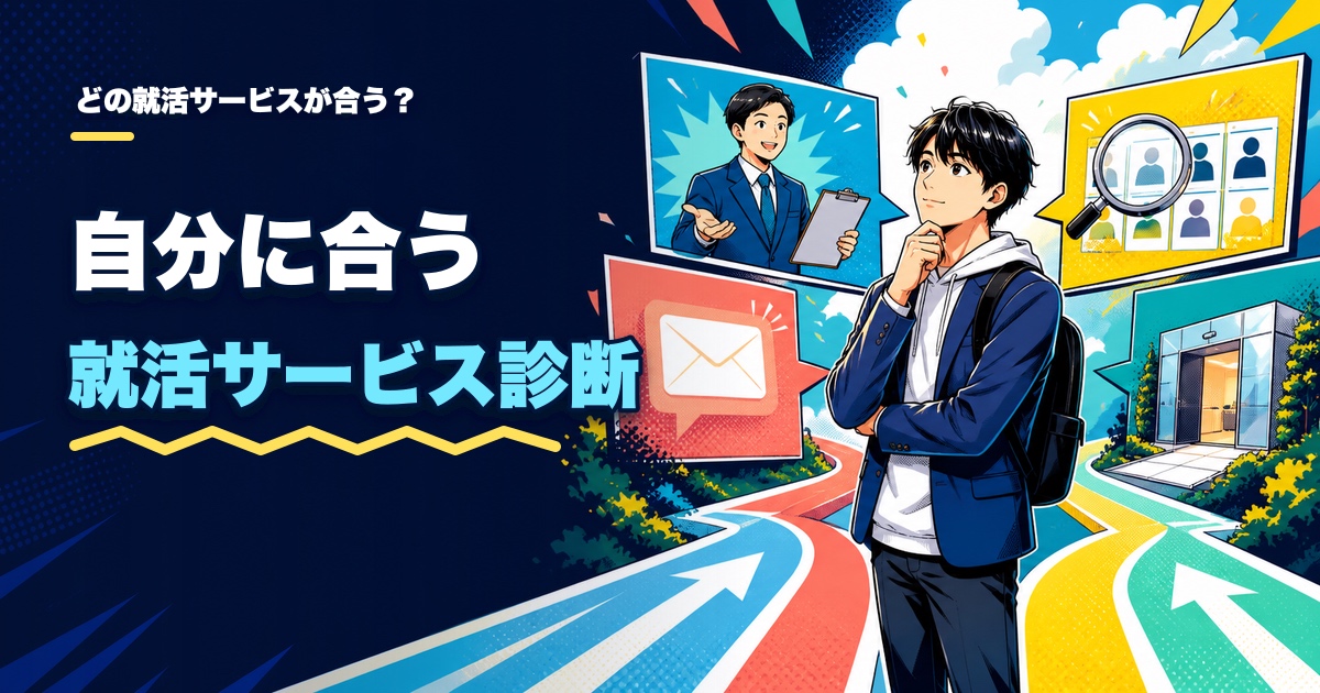 自分に合う就活サービス診断｜あなたに合う就活の進め方は？のアイキャッチ