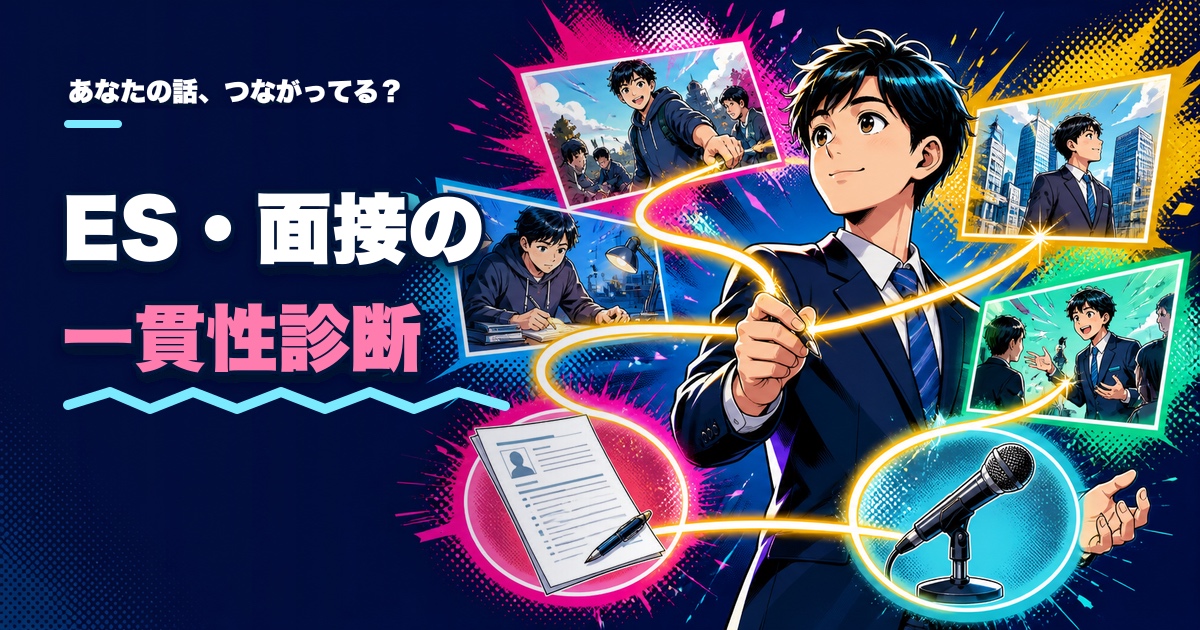 ES・面接の一貫性診断｜あなたの話、選考でつながってる？のアイキャッチ